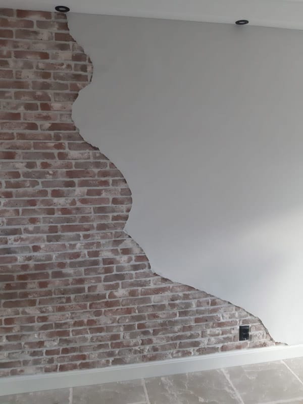 steens muur met deels pleisterwerk steens muur met deels pleisterwerk